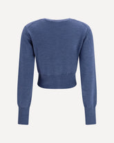 Bea cropped wool Cardigan - BLUE | Base Blu