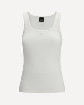 Ribbed tank Top with Love Birds logo - WHITE | Base Blu