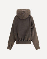 Felpa con cappuccio con scollo arricciato - MARRONE | Base Blu