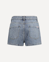 Shorts in denim con effetto croc e strass - BLU | Base Blu