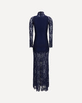 Long lace and jersey Dress - BLUE | Base Blu