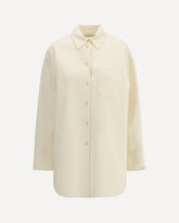 Oversized Riber wool Shirt - CREAM | Base Blu