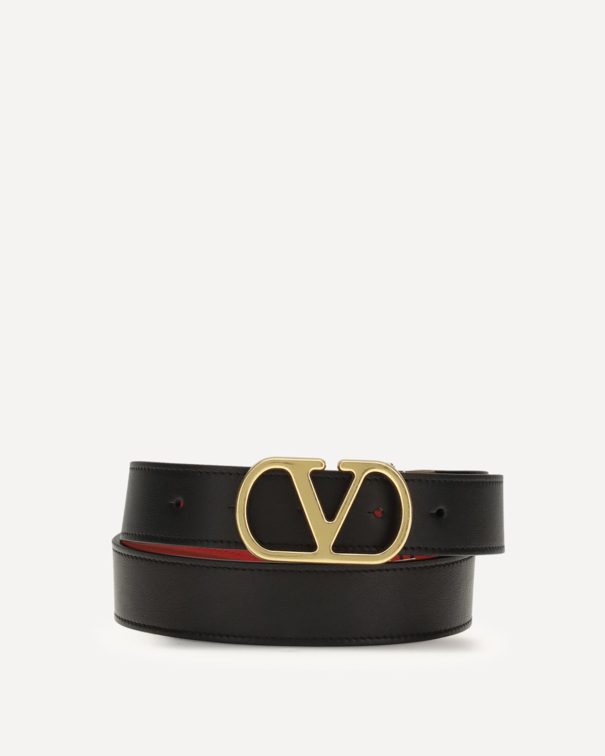 VALENTINO GARAVANI Reversible VLogo Signature Belt BLACK 