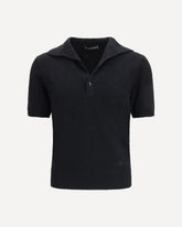 Cotton-blend Polo Shirt - BLACK | Base Blu