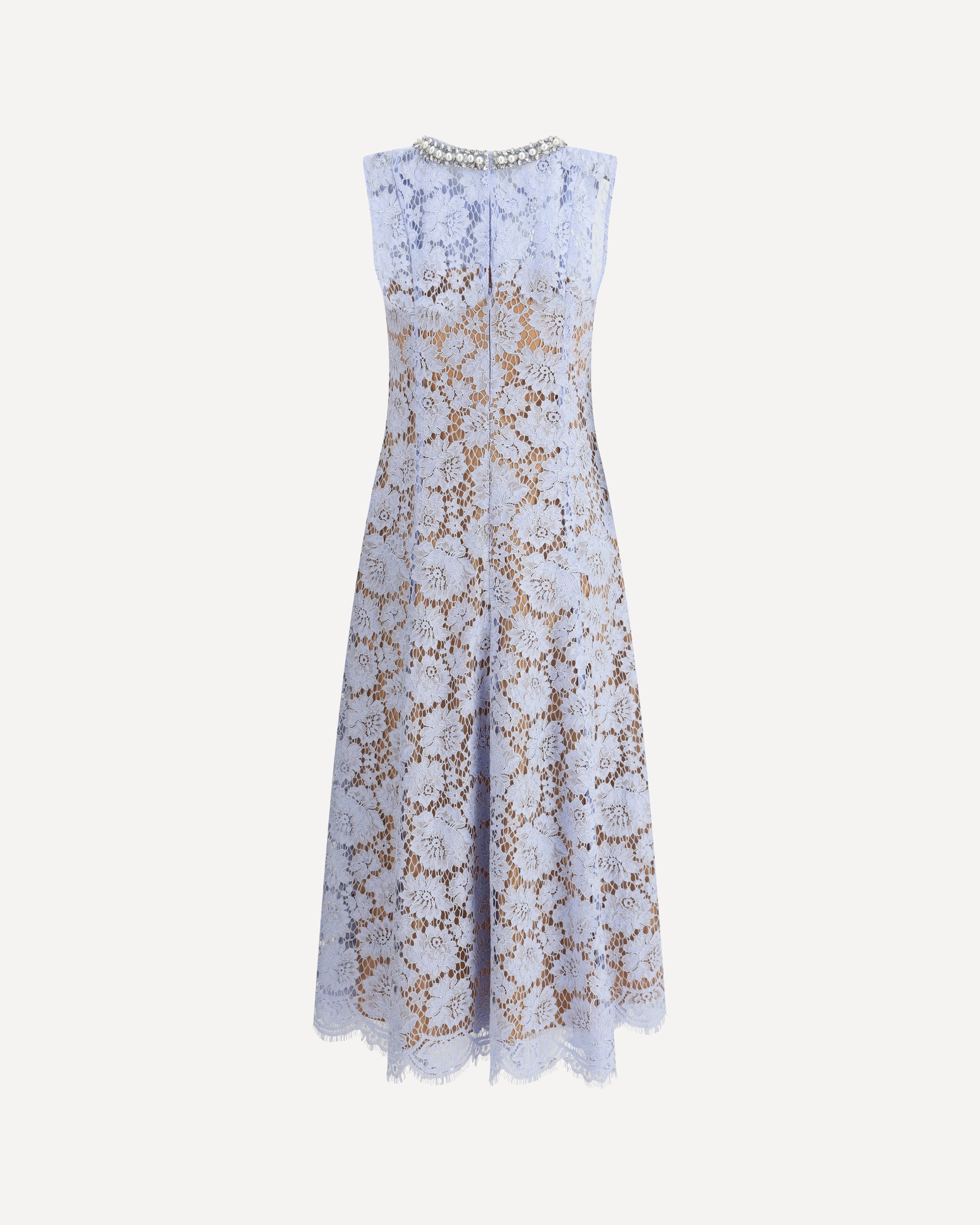 SELF-PORTRAIT Lace midi Dress LIGHT BLUE