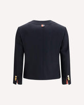 Hopsack Cardigan Jacket - BLUE | Base Blu