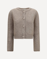 Chunky knit Cardigan with buttons - BEIGE | Base Blu