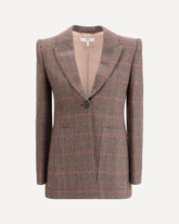 Wool plaid Blazer - BROWN | Base Blu