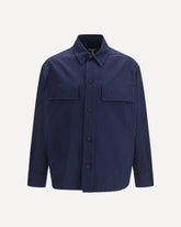 Cotton monogram jacquard Overshirt - BLUE | Base Blu