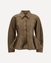 Blouse in crinkled checked taffeta - MULTICOLOUR | Base Blu