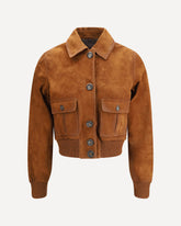 Giacca in pelle scamosciata - MARRONE | Base Blu