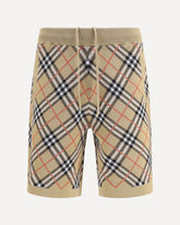 Check cotton blend Shorts - BEIGE | Base Blu