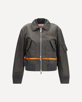 Double-zip nylon Jacket - GREEN | Base Blu