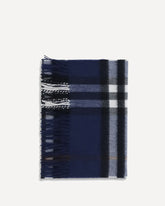 Cashmere Check pattern Scarf - BLUE | Base Blu