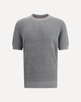 Cotton and linen knit T-Shirt - GREY | Base Blu