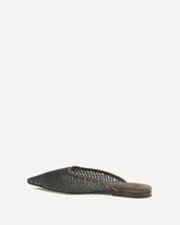 Ballerine in camoscio con ricamo in rete impreziosita - MARRONE | Base Blu