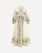 Abito midi a portafoglio Wanderlust - MULTICOLORE | Base Blu