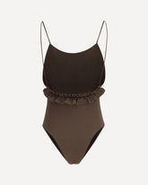 Cabana One-Piece Swimsuit with ruffles - BROWN | Base Blu