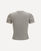 Short-sleeve ribbed T-shirt - BEIGE | Base Blu