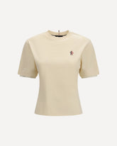 T-shirt in cotone con applicazione - CREMA  | Base Blu