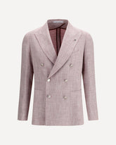 Double-breasted Jacket with a herringbone fabric - PINK | Base Blu