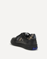 Terrace leather and Check Sneakers - BLACK | Base Blu