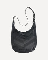 Borsa a Spalla Hoboho con motivo chevron - NERO | Base Blu