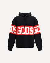 Cotton Hoodie with Logo Band - BLACK | Base Blu