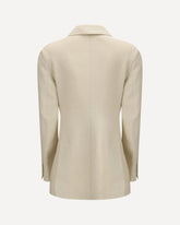 Double-breasted Blazer in a ribbed fabric - CREAM | Base Blu