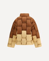 Zip-up bicolor Down Jacket - BROWN | Base Blu